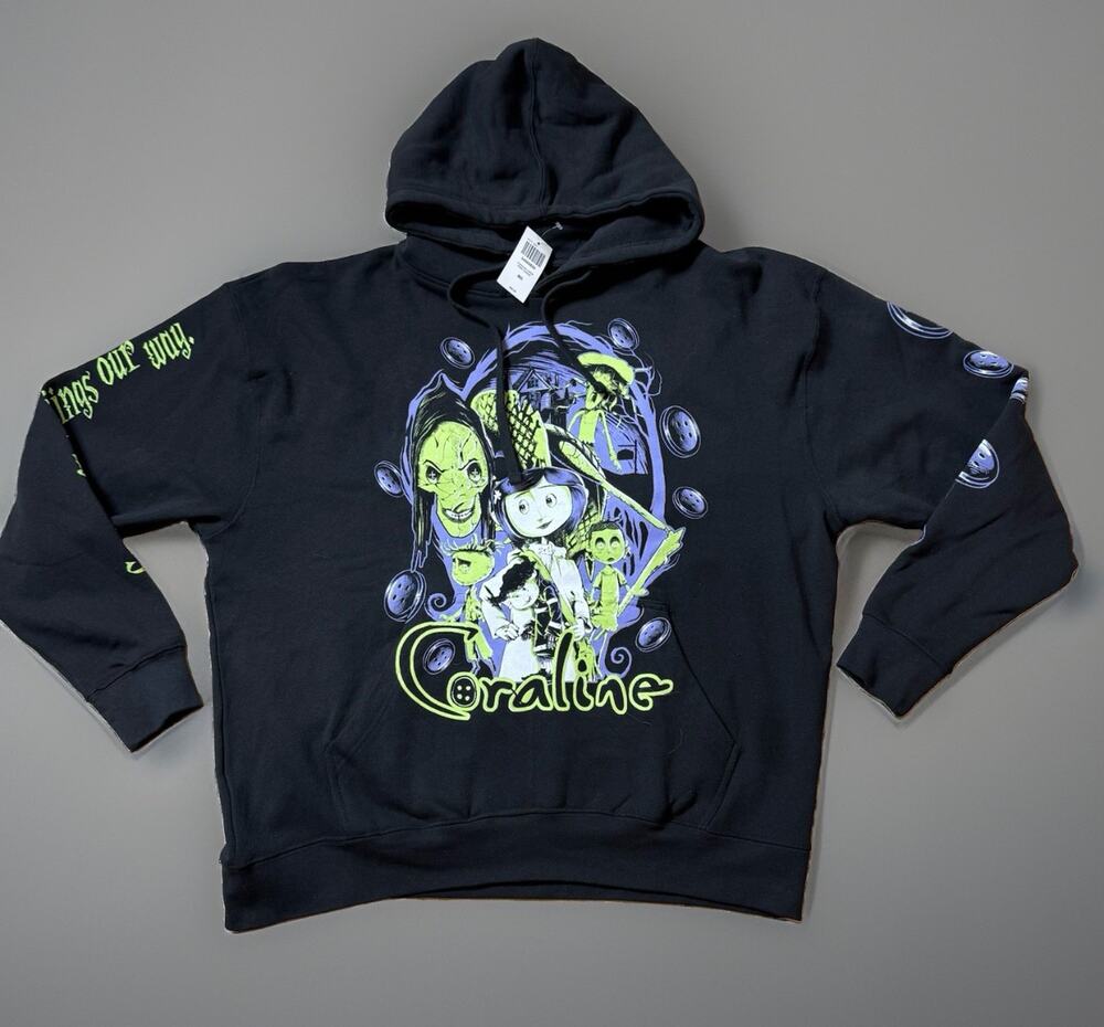 Coraline Group Tonal Print Hoodie Size MEDIUM New With Tags